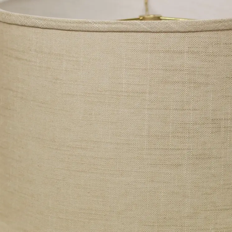 17" Light Wheat Throwback Drum Linen Lampshade