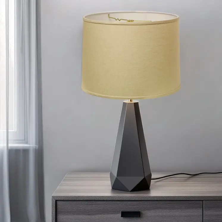 17" Parchment Biege Throwback Drum Linen Lampshade