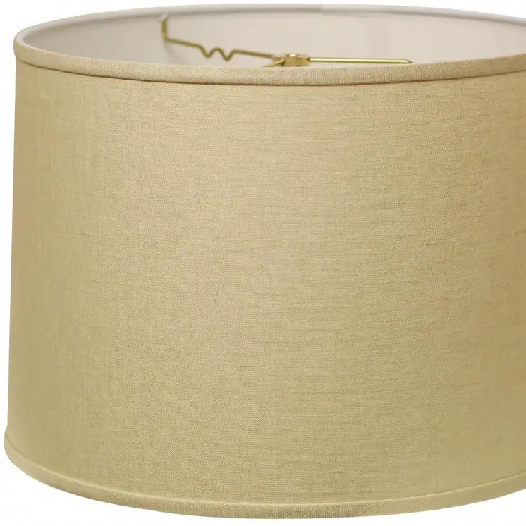 17" Parchment Biege Throwback Drum Linen Lampshade