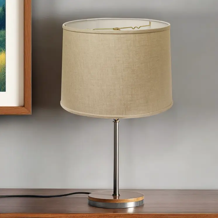 17" Dark Wheat Throwback Drum Linen Lampshade