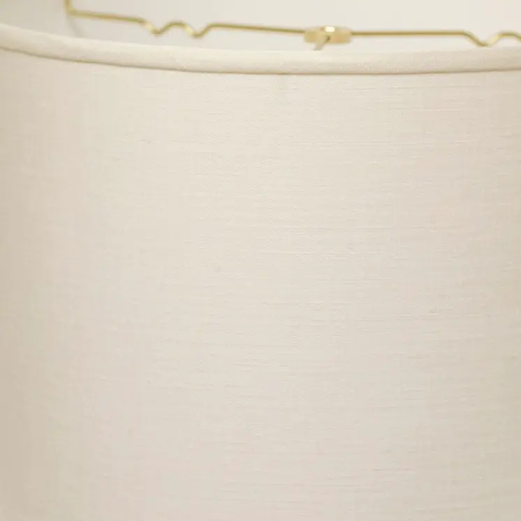 17" White Throwback Drum Linen Lampshade