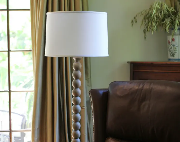 18" White Throwback Drum No Slub Lampshade
