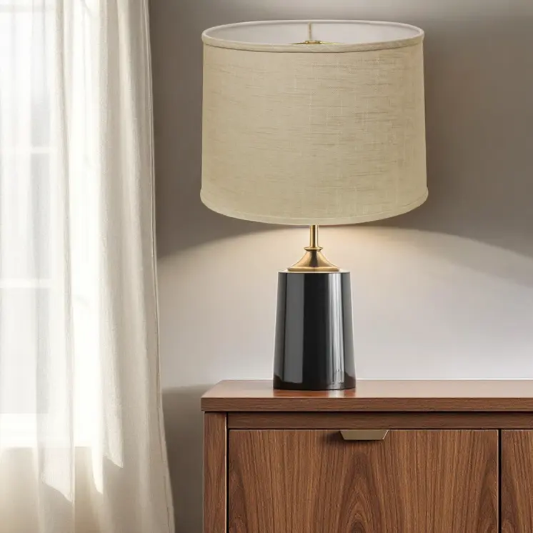 18" Light Wheat Throwback Drum Linen Lampshade