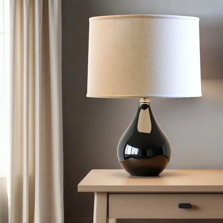 18" Parchment Biege Throwback Drum Linen Lampshade