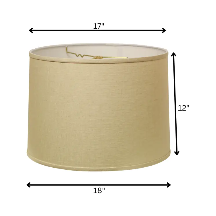18" Parchment Biege Throwback Drum Linen Lampshade