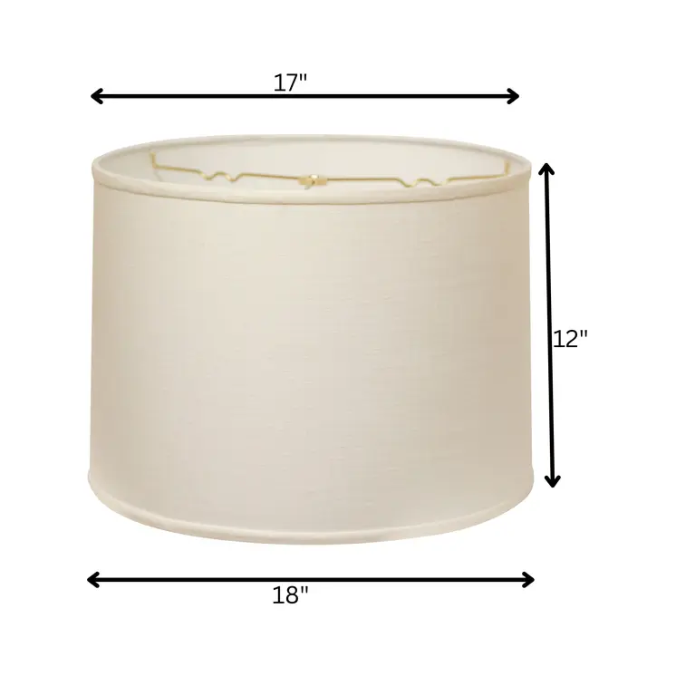 18" white Throwback Drum Linen Lampshade