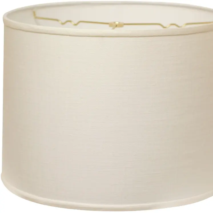 18" white Throwback Drum Linen Lampshade