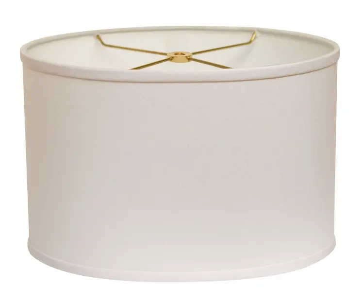 12" White Throwback Oval No Slub Lampshade