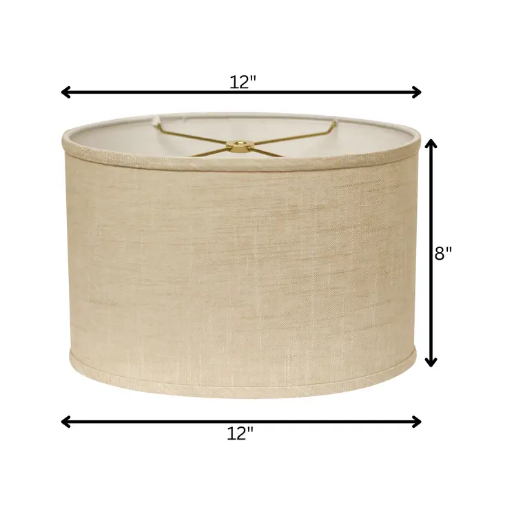 12" Light Wheat Throwback Oval Linen Lampshade