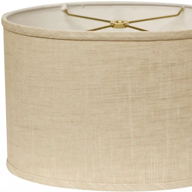 12" Light Wheat Throwback Oval Linen Lampshade