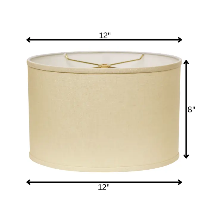 12" Parchment Biege Throwback Oval Linen Lampshade
