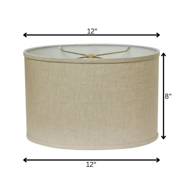 12" Dark Wheat Throwback Oval Linen Lampshade