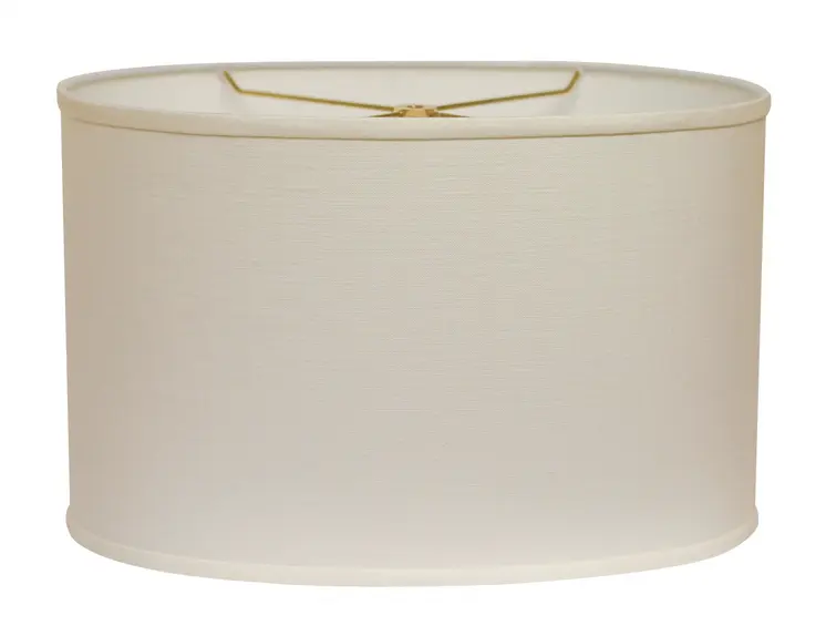 12" White Throwback Oval Linen Lampshade
