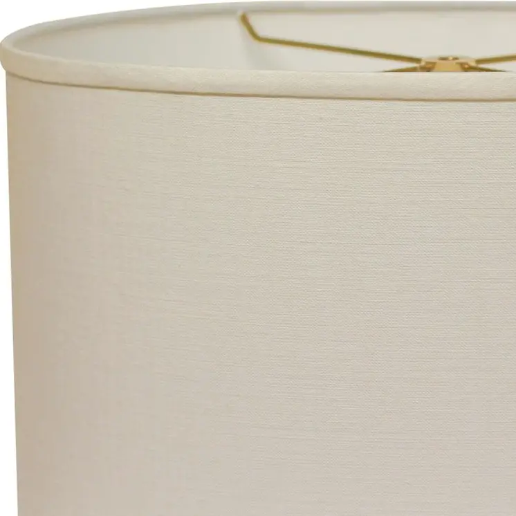 12" White Throwback Oval Linen Lampshade