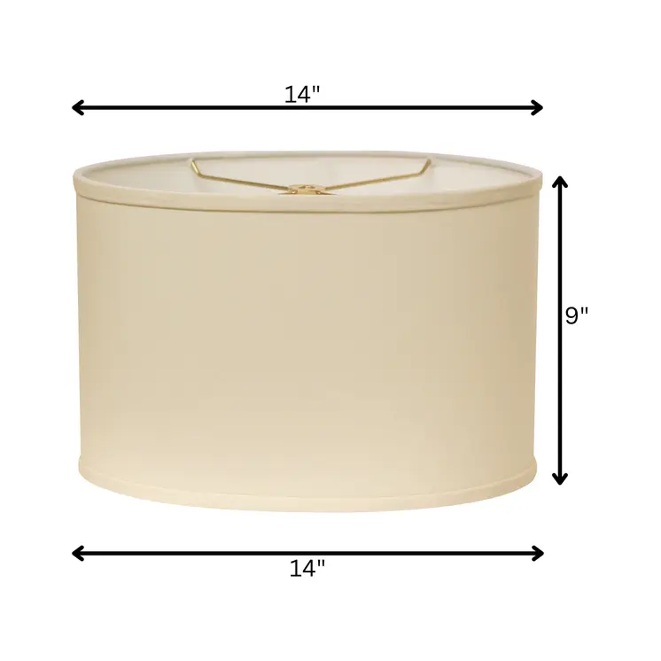 14" Ivory Throwback Oval No Slub Lampshade