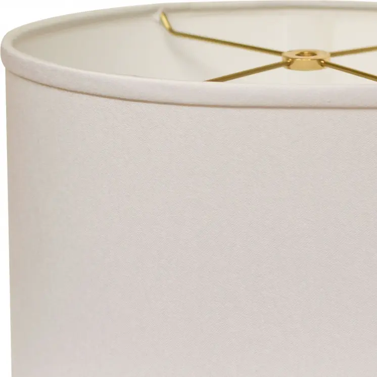 14" White Throwback Oval No Slub Lampshade
