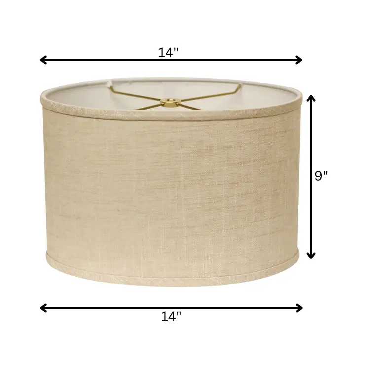 14" Light Wheat Throwback Oval Linen Lampshade