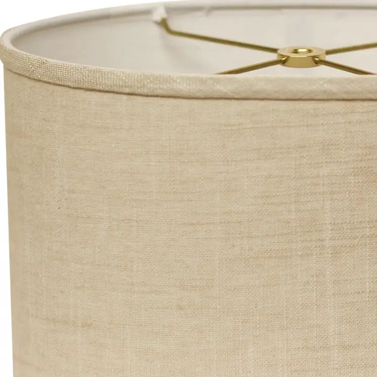 14" Light Wheat Throwback Oval Linen Lampshade