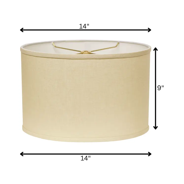 14" Parchment Biege Throwback Oval Linen Lampshade
