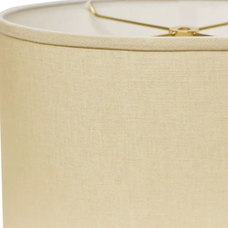 14" Parchment Biege Throwback Oval Linen Lampshade