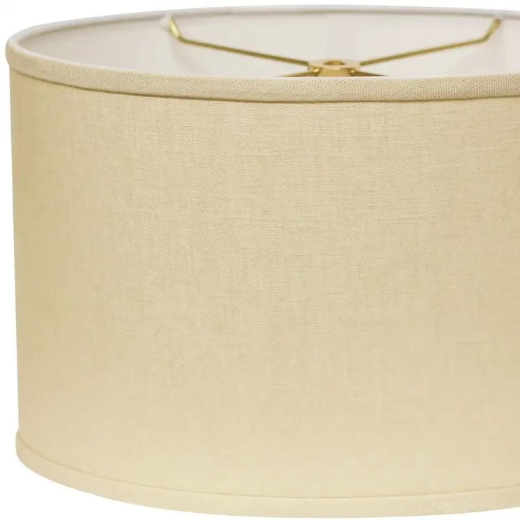 14" Parchment Biege Throwback Oval Linen Lampshade