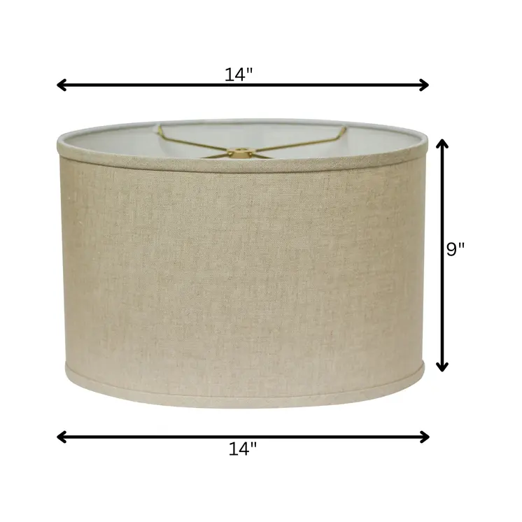 14" Dark Wheat Throwback Oval Linen Lampshade