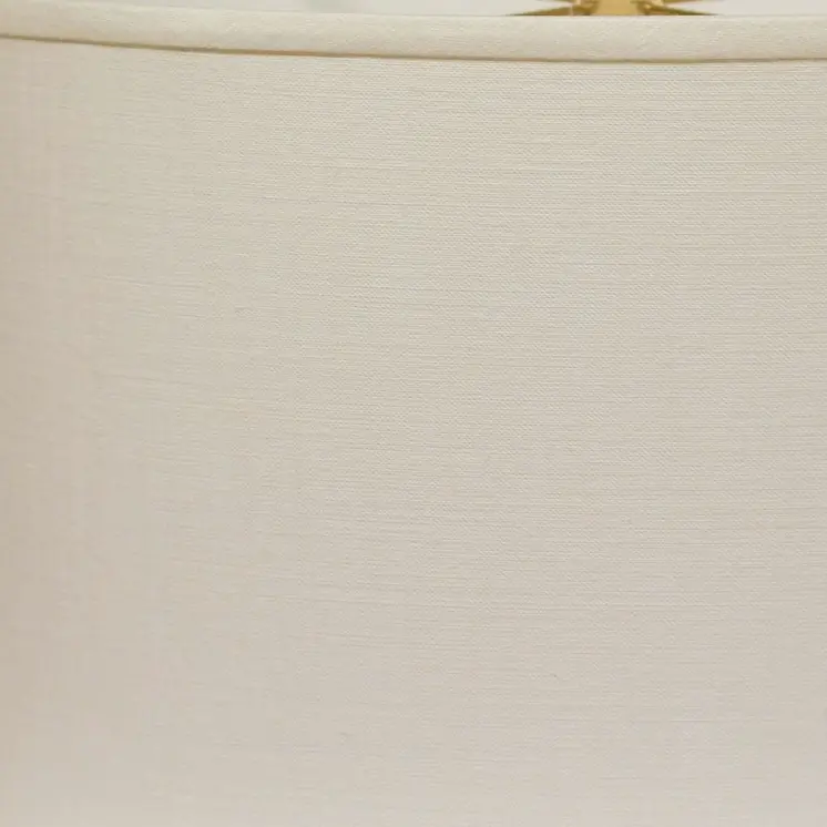 14" White Throwback Oval Linen Lampshade