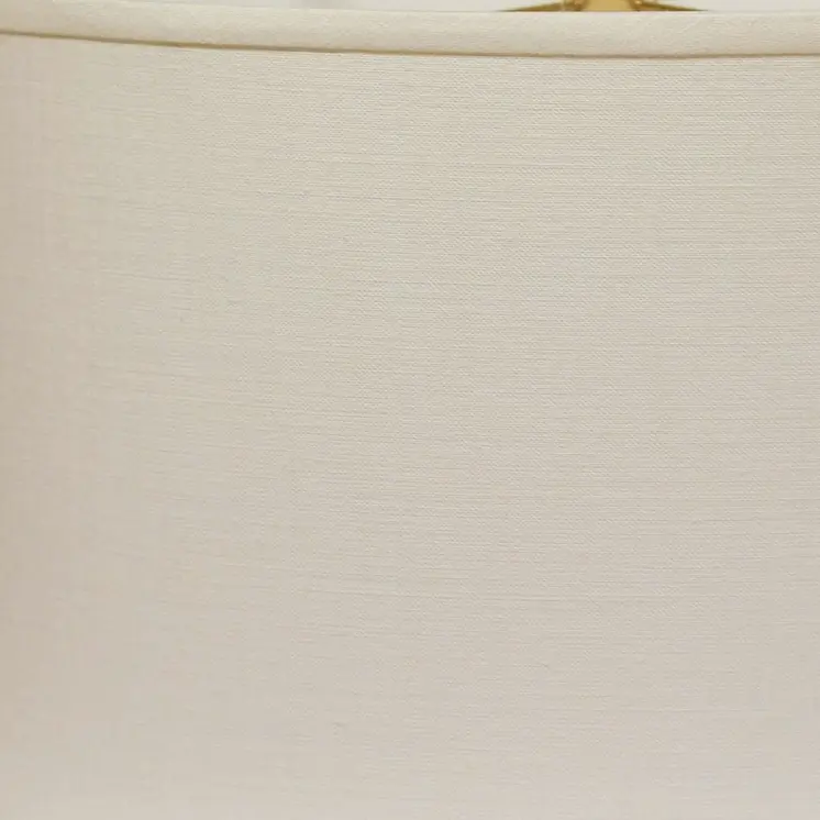 14" White Throwback Oval Linen Lampshade
