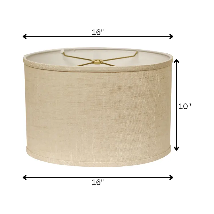 16" Light Wheat Throwback Oval Linen Lampshade