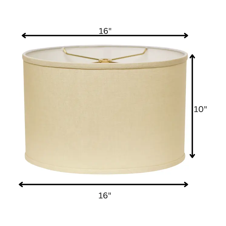 16" Parchment Biege Throwback Oval Linen Lampshade