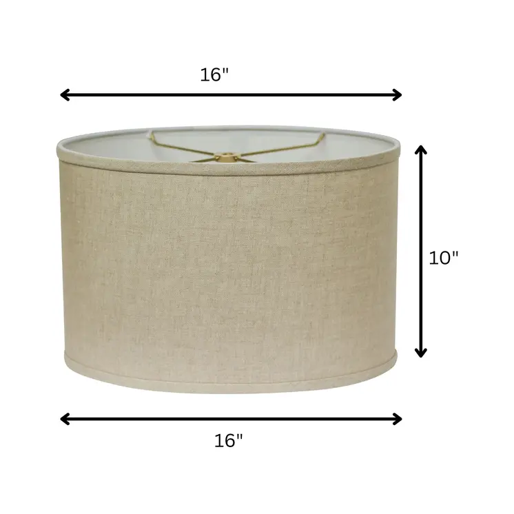 16" Dark Wheat Throwback Oval Linen Lampshade