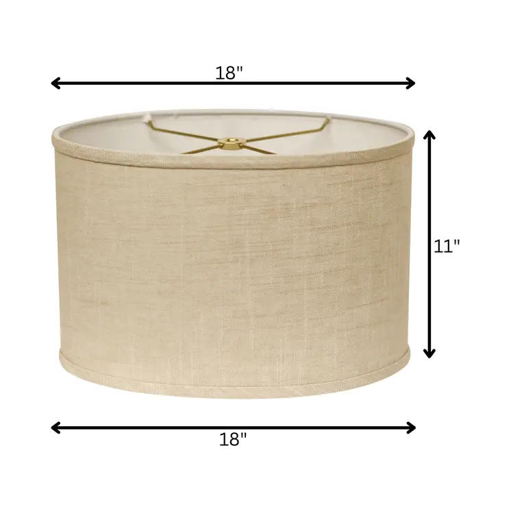 18" Light Wheat Throwback Oval Linen Lampshade