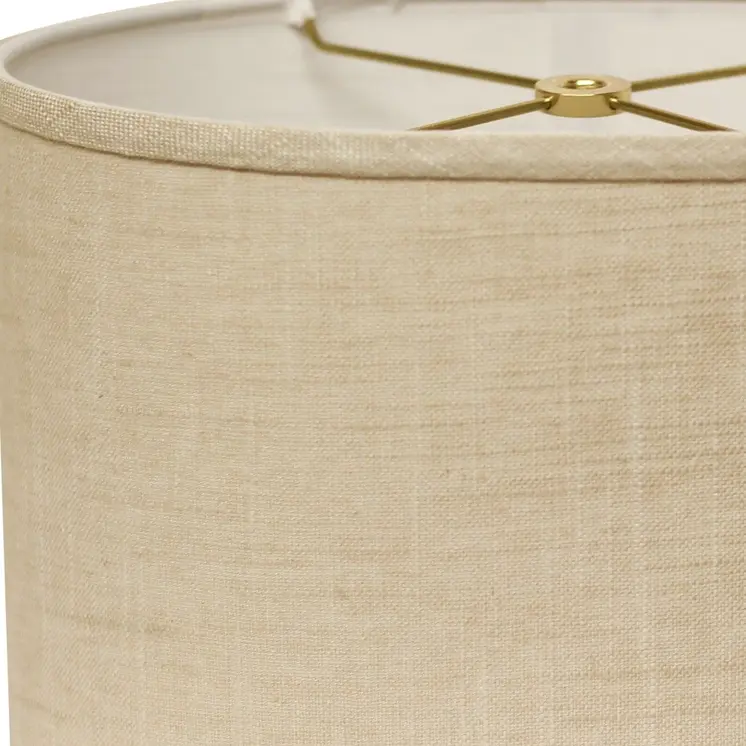18" Light Wheat Throwback Oval Linen Lampshade