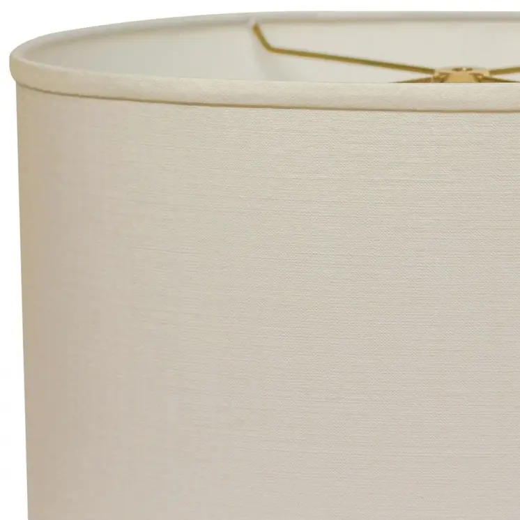 18" White Throwback Oval Linen Lampshade