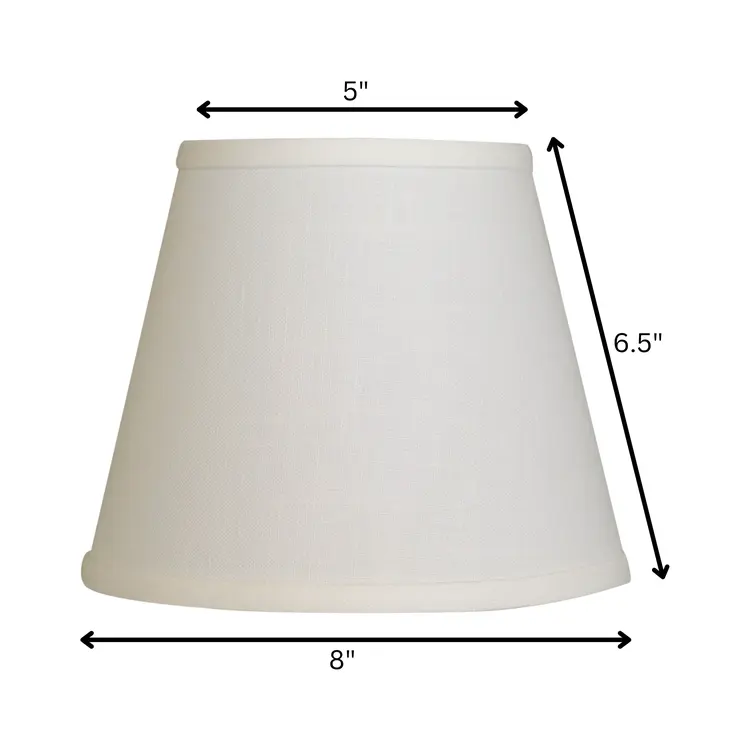 8" White Hardback Empire Linen Lampshade