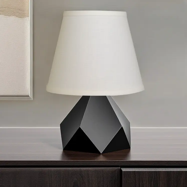 8" White Hardback Empire Linen Lampshade