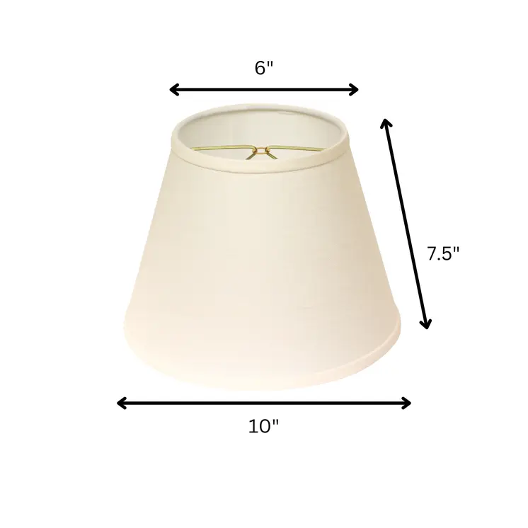 10" White Hardback Empire Linen Lampshade