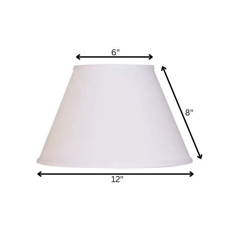 12" White Premium Empire Slanted No Slub Lampshade
