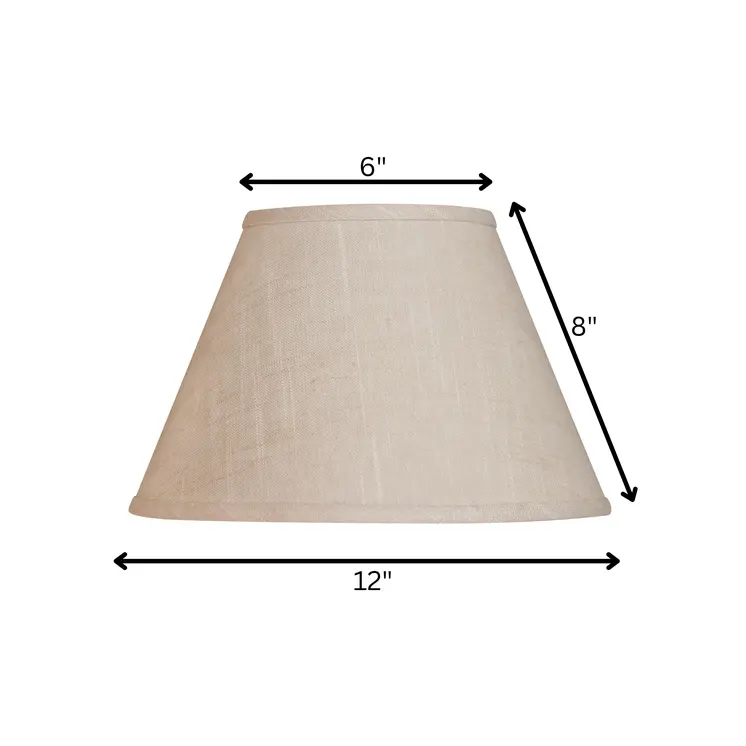 12" Light Wheat Premium Empire Slanted Linen Lampshade