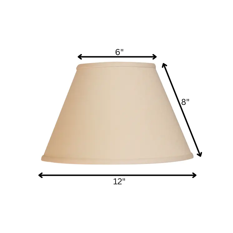 12" Parchment Biege Premium Empire Slanted Linen Lampshade