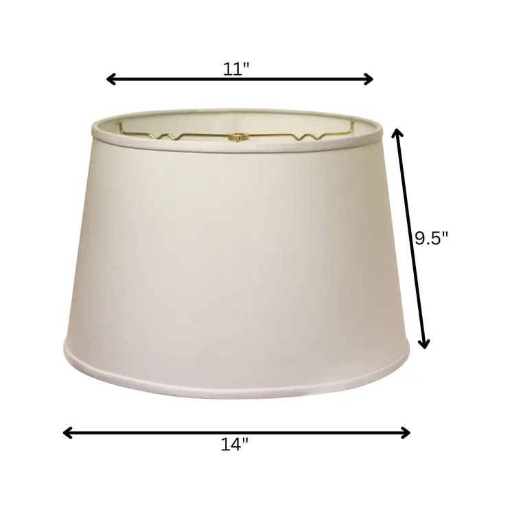 14" White Rounded Empire Slanted No Slub Lampshade