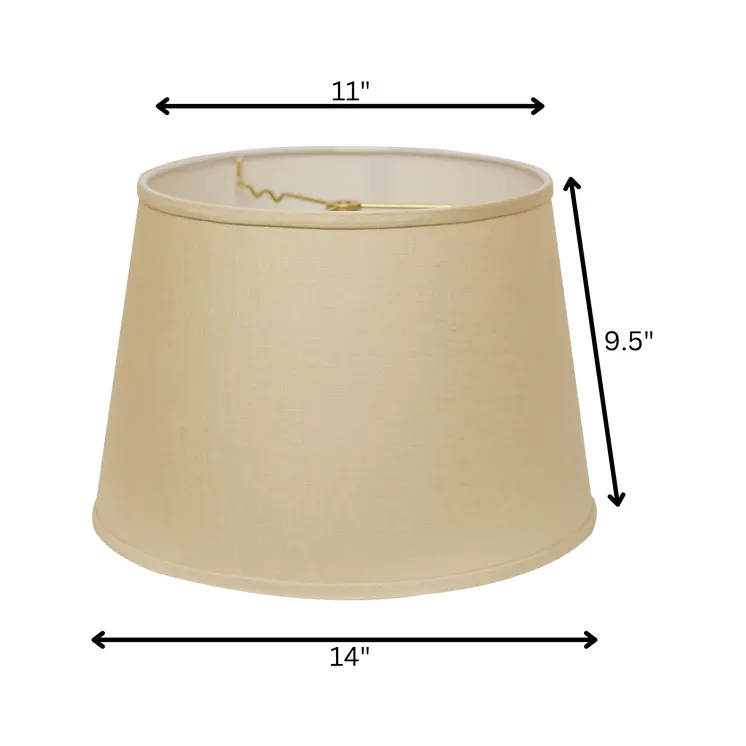 14" Parchment Biege Rounded Empire Slanted Linen Lampshade