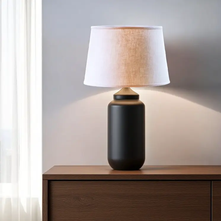 14" Dark Wheat Rounded Empire Slanted Linen Lampshade