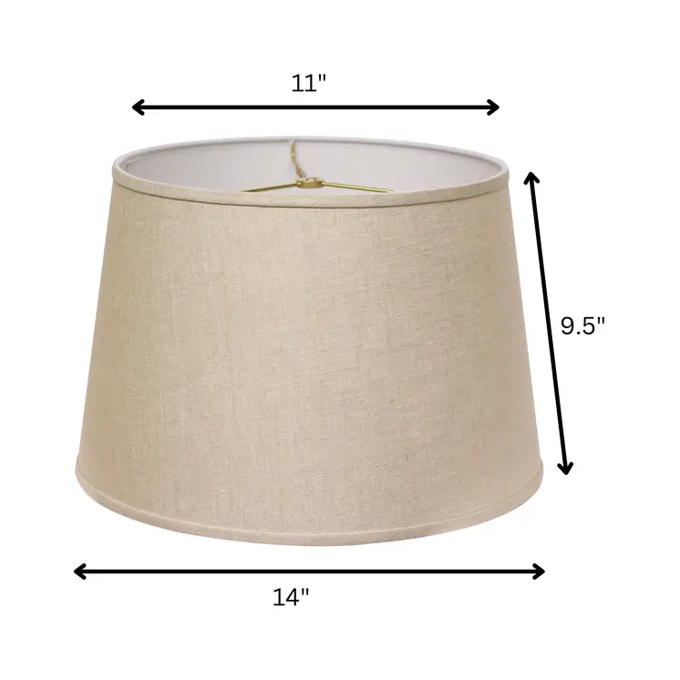 14" Dark Wheat Rounded Empire Slanted Linen Lampshade
