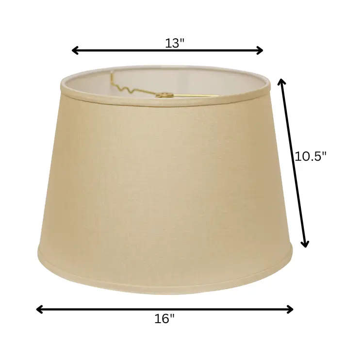 16" Parchment Biege Rounded Empire Slanted Linen Lampshade