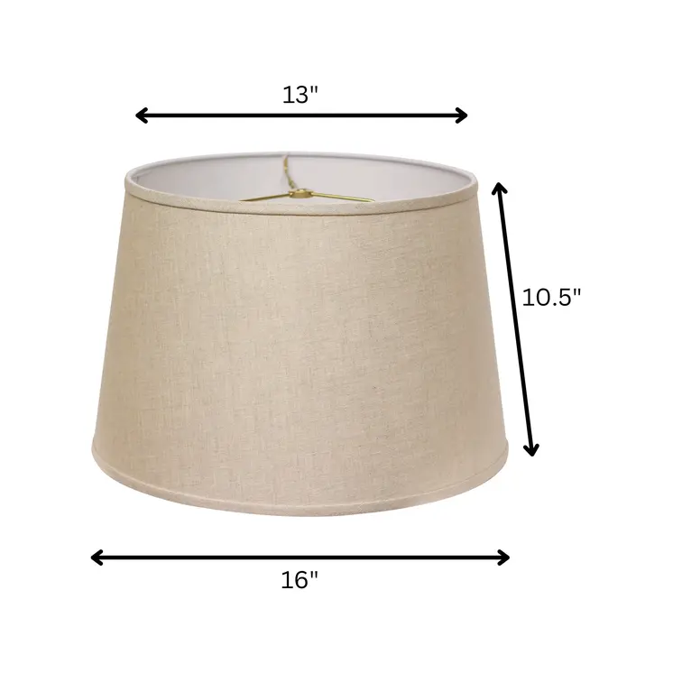16" Dark Wheat Rounded Empire Slanted Linen Lampshade
