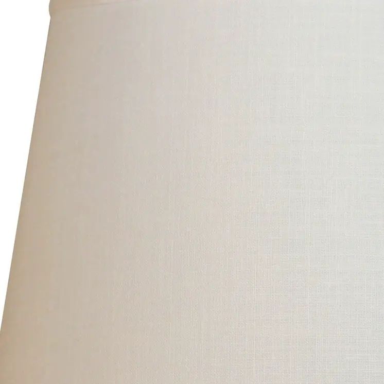 16" White Rounded Empire Slanted Linen Lampshade