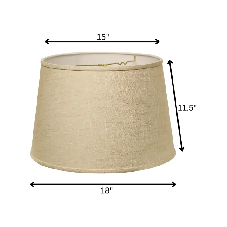 18" Light Wheat Rounded Empire Slanted Linen Lampshade