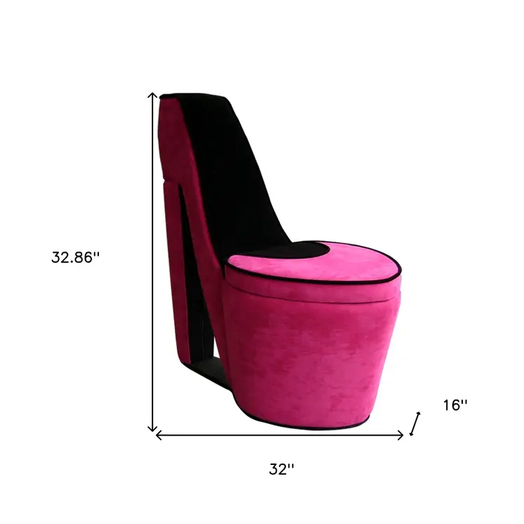 32" Pink Faux Suede Side Chair
