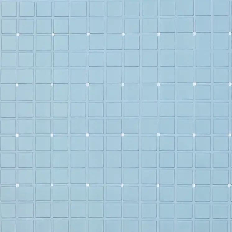 40" Light Blue Geometric Tiles Non Slip Bathtub Mat